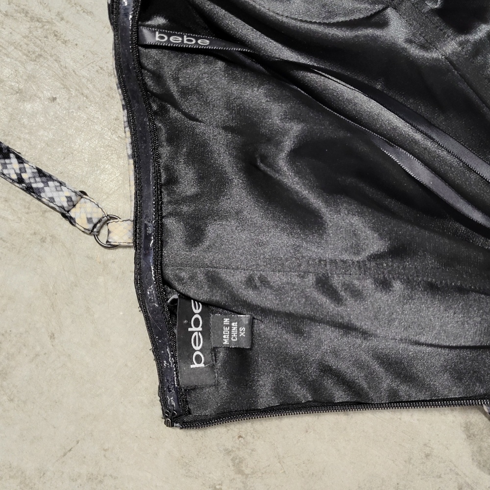 Bebe Python Snake Silk One Shoulder Strap Ruched … - image 4